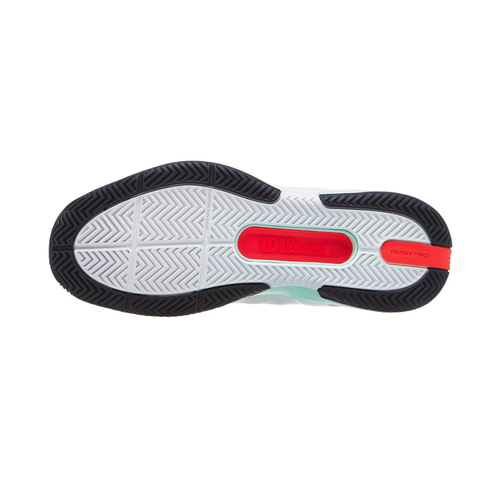 Wilson Rush Pro 5 All Court Men Tennis Shoes - White/Bay/Coral