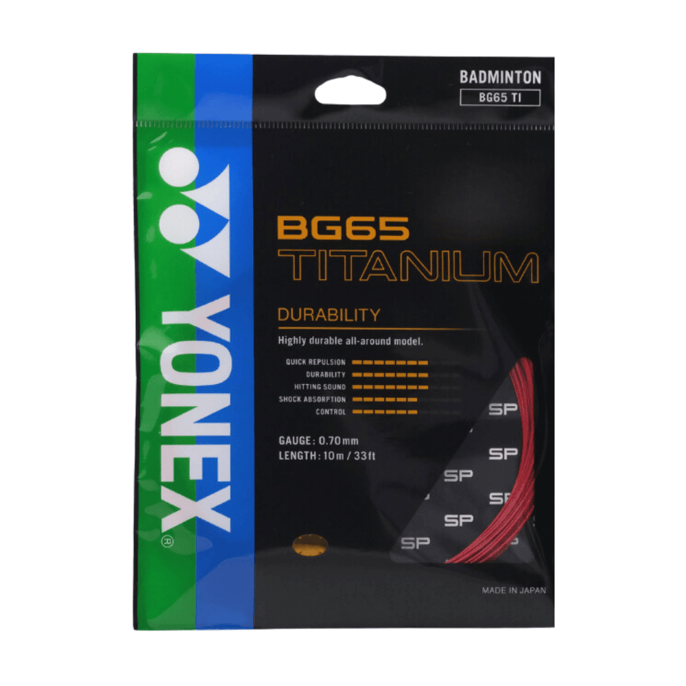 Conjunto de cordas de badminton Yonex BG65 Titanium 0,70 mm
