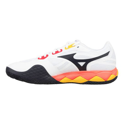 Sapatilhas de Ténis Masculina Mizuno Wave Enforce Tour 2 All Court - Branco/Azul/Laranja