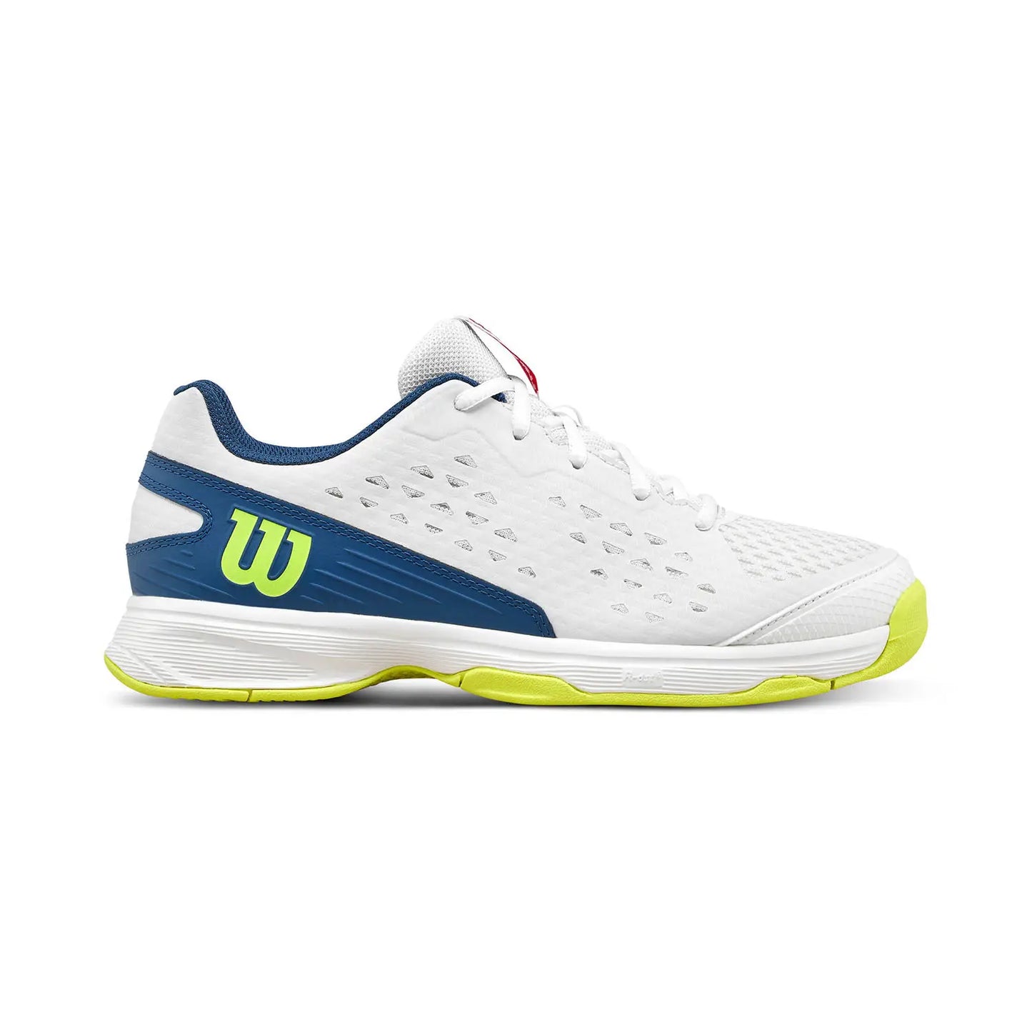 Wilson Rush Pro L Junior Tennis Shoes - Snow White / Blue