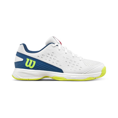 Wilson Rush Pro L Junior Tennis Shoes - Snow White / Blue