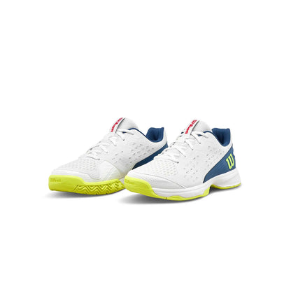 Wilson Rush Pro L Junior Tennis Shoes - Snow White / Blue