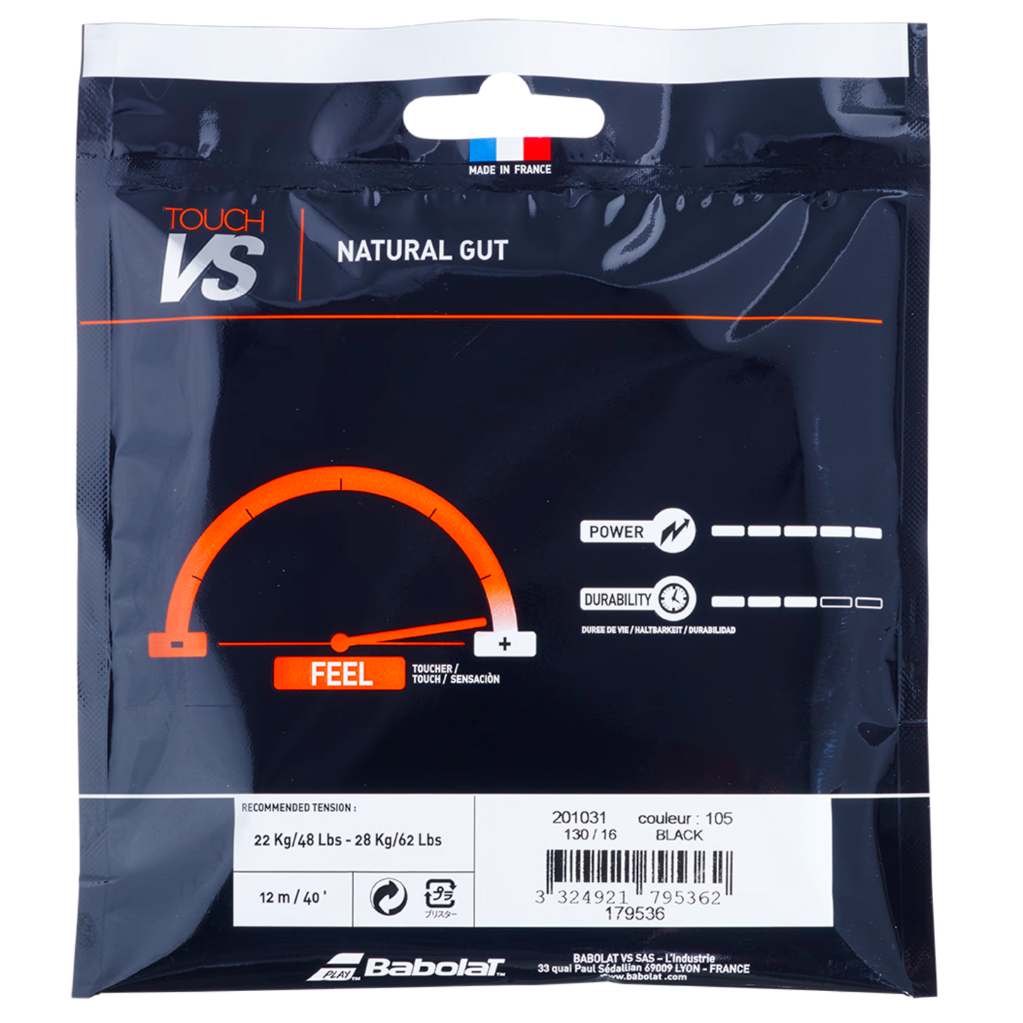 Corda de ténis Babolat Touch VS 1,25 mm 12 m