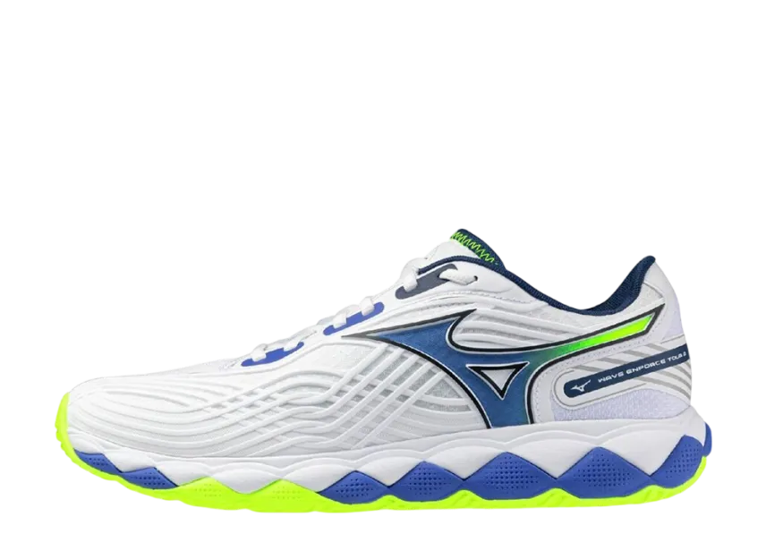 Sapatilhas de Ténis Masculina Mizuno Wave Enforce Tour 2 Clay Court - White/Azul/Amarelo
