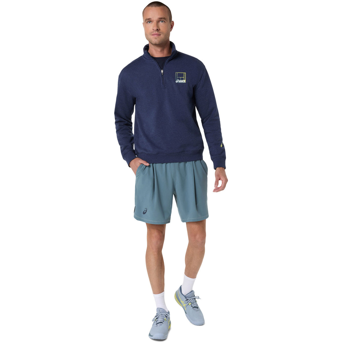 Asics Court Core Graphic Half Zip Sweatshirt - Midnight