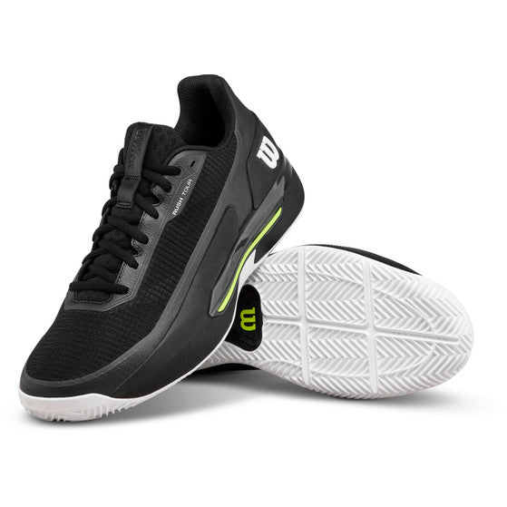 Wilson Rush Tour 5 Clay Court Men Tennis Shoes - Black/White/Safety Yellow