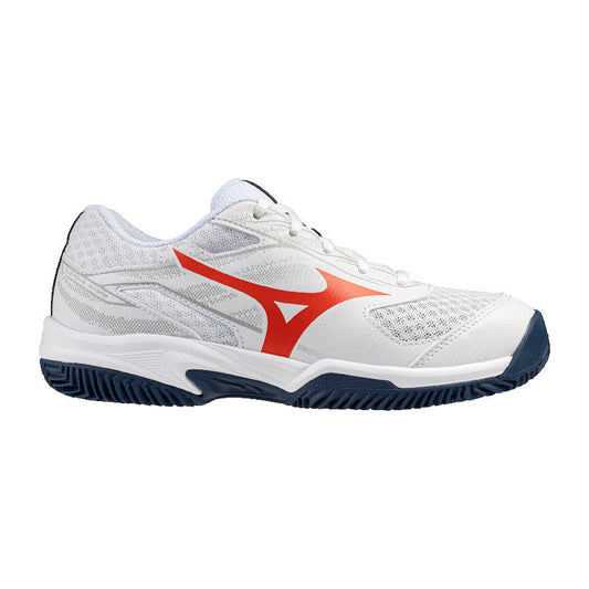 Mizuno Break Shot 5 Clay Court Junior's Tennis Shoes - White / Blue