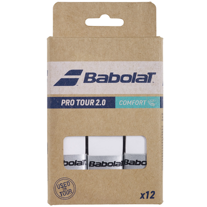 Babolat Pro Tour 2.0 Overgrip - 12-Pack - White