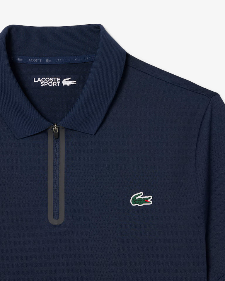 Lacoste Polo Jacquard Ultra-Dry Men - Navy