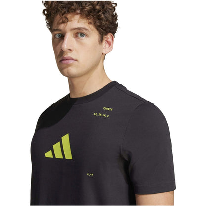 T-Shirt Adidas TNS Cat Graph - Preto / Amarelo Limão