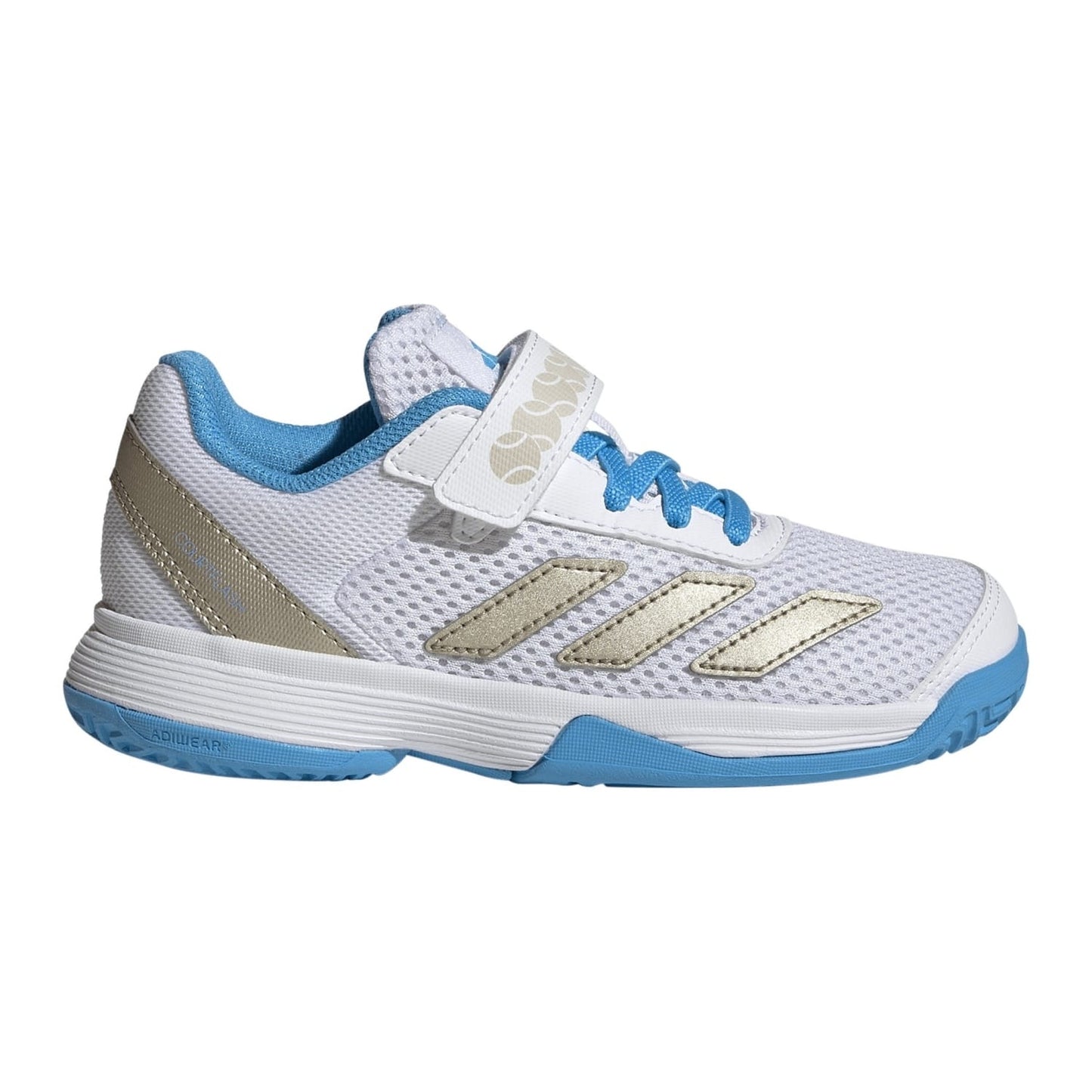 Adidas Courtflash K  Shoes - White/Lucid Aquamarine