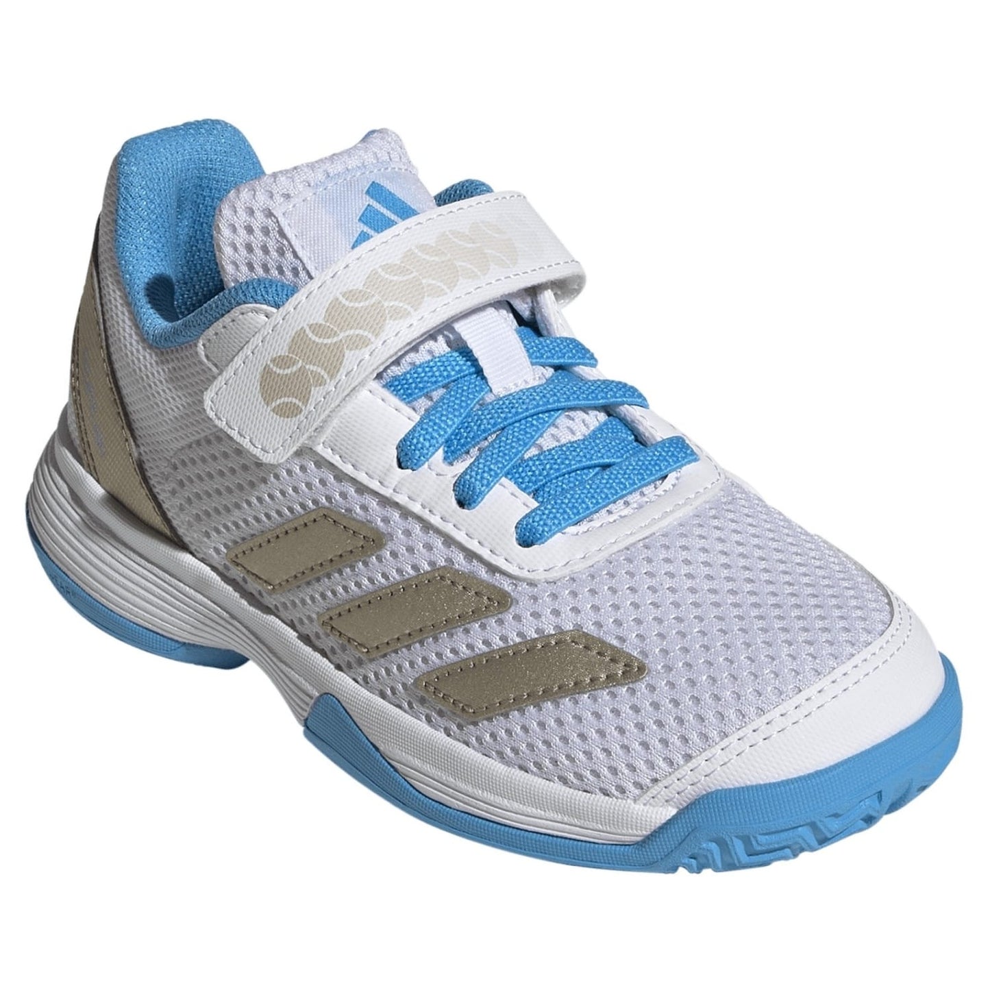 Adidas Courtflash K  Shoes - White/Lucid Aquamarine