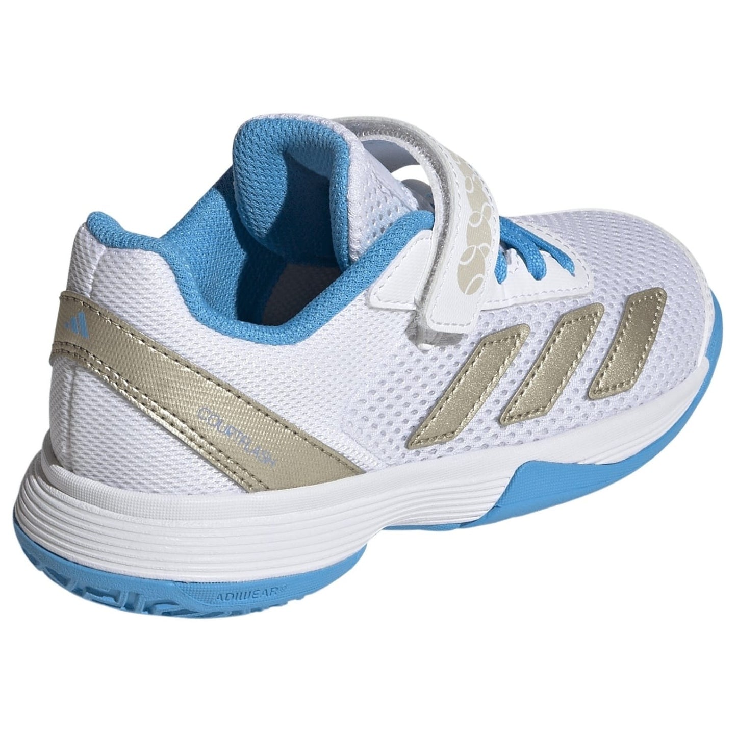 Adidas Courtflash K  Shoes - White/Lucid Aquamarine
