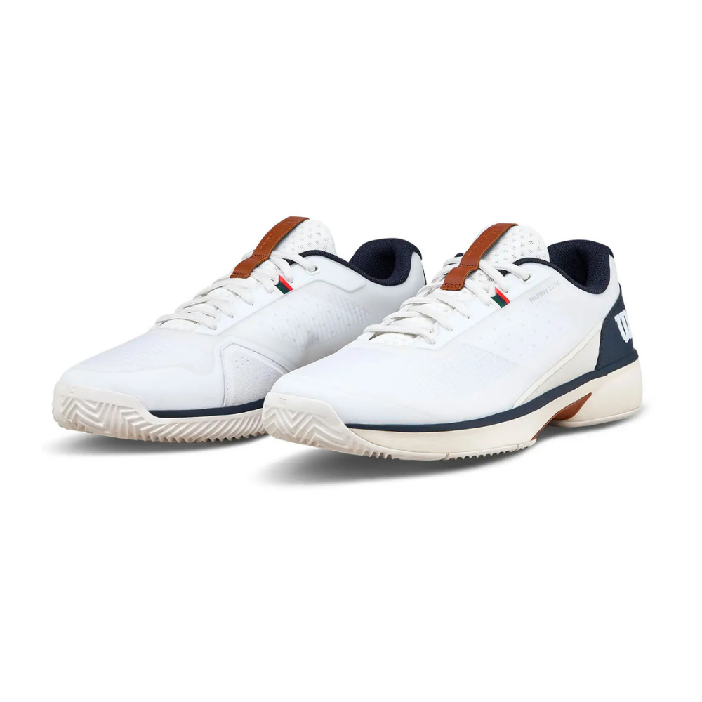 Wilson Rush Lite 5 Clay Court Men Tennis Shoes - White/Navy/Tofu