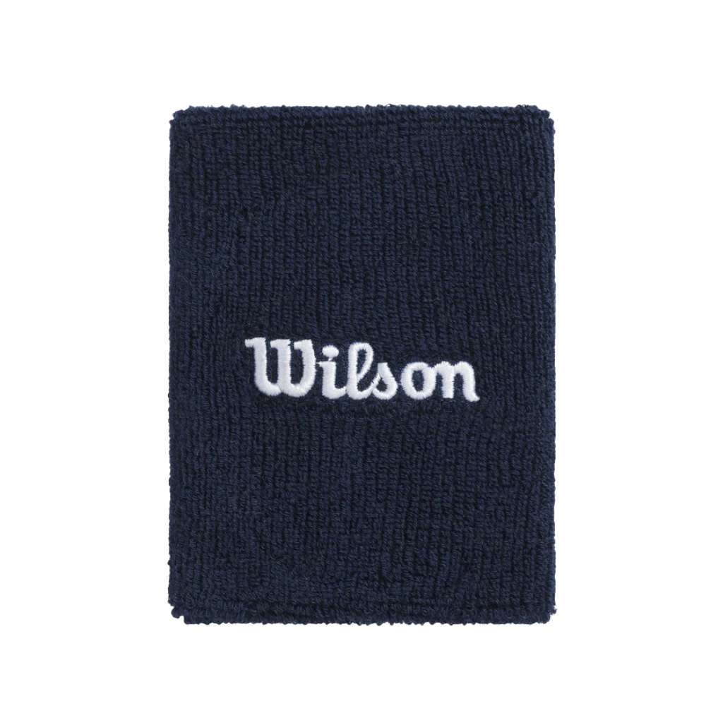 Conjunto de 2 munhequeiras Wilson Wide Terry - Azul Marinho Clássico