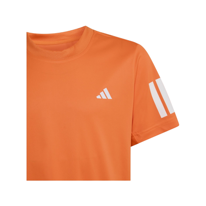 Adidas Club 3 Stripe Boy T-Shirt - Orange
