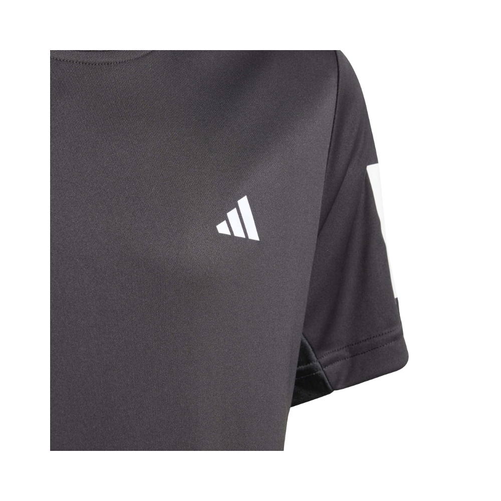 Adidas Club 3 Stripe Boy T-Shirt - Black