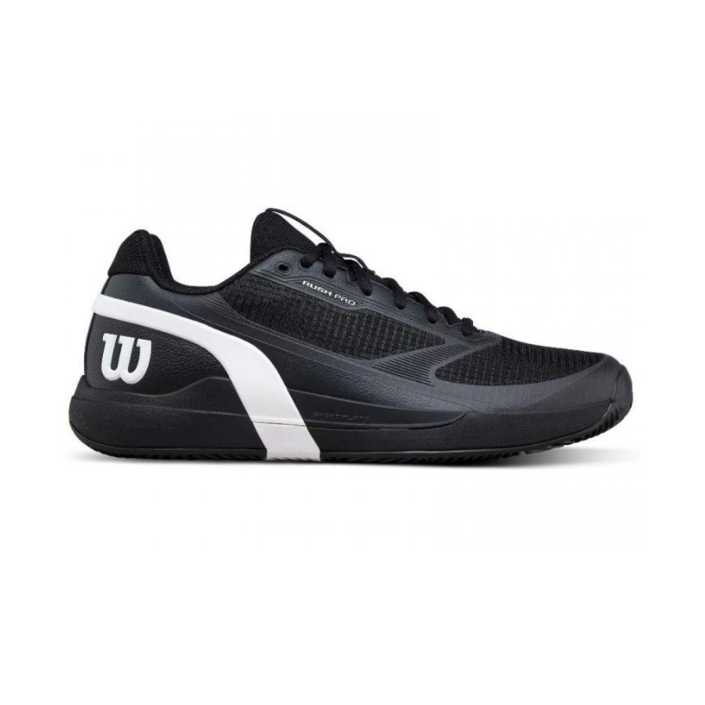 Wilson Rush Pro 5 Clay Court Men Tennis Shoes - Black/White/Stormy Wheather