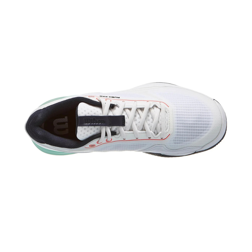 Wilson Rush Pro 5 All Court Men Tennis Shoes - White/Bay/Coral