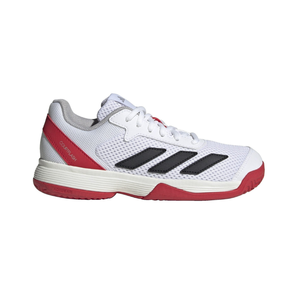 Adidas Courtflash K Junior Shoes - White/Red
