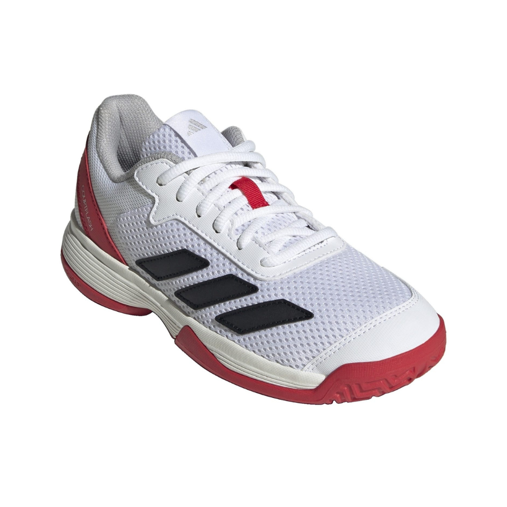 Adidas Courtflash K Junior Shoes - White/Red