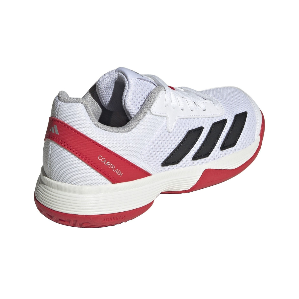 Adidas Courtflash K Junior Shoes - White/Red