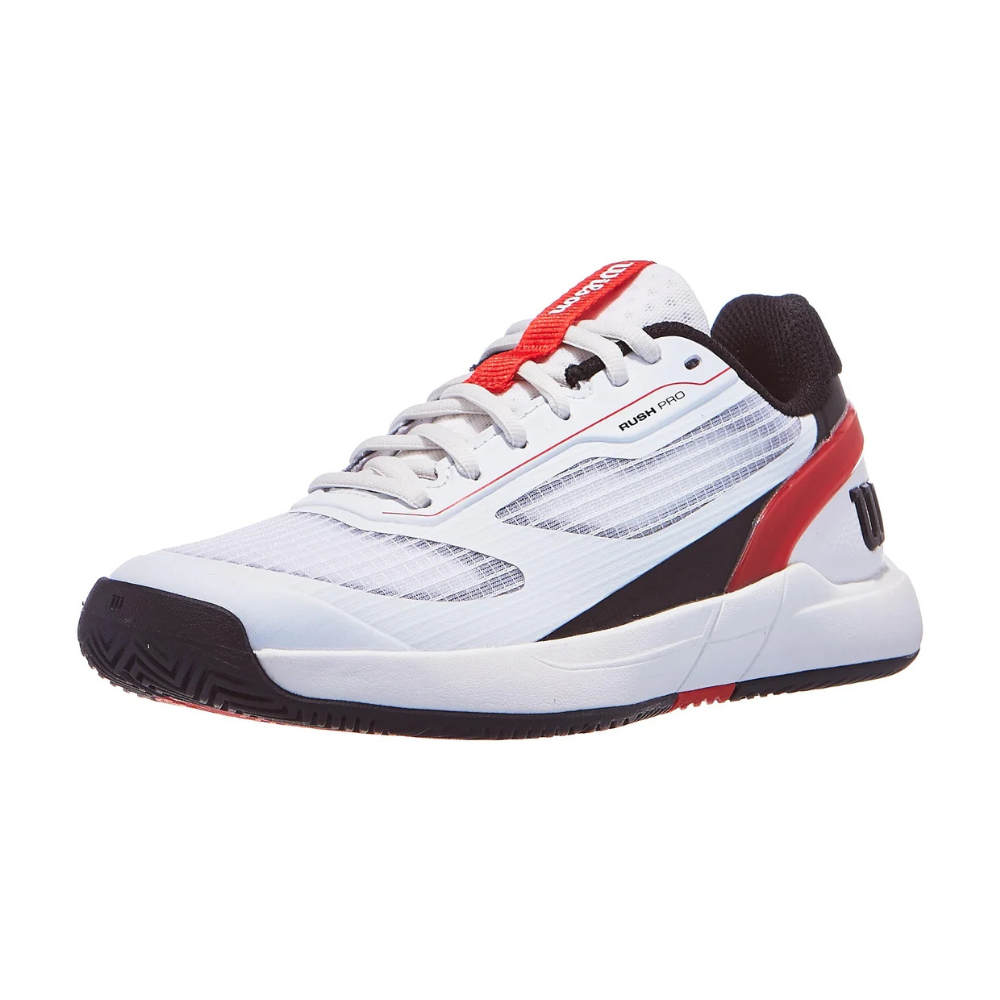 Wilson Rush Pro 5 Junior Tennis Shoes - White/Infrared/Black
