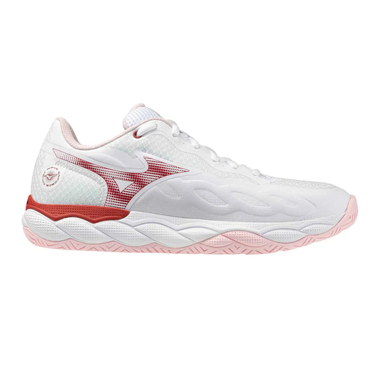 Sapatilhas de Ténis Feminina Mizuno Wave Enforce Court All Court - Branco/Rosa/Cereja