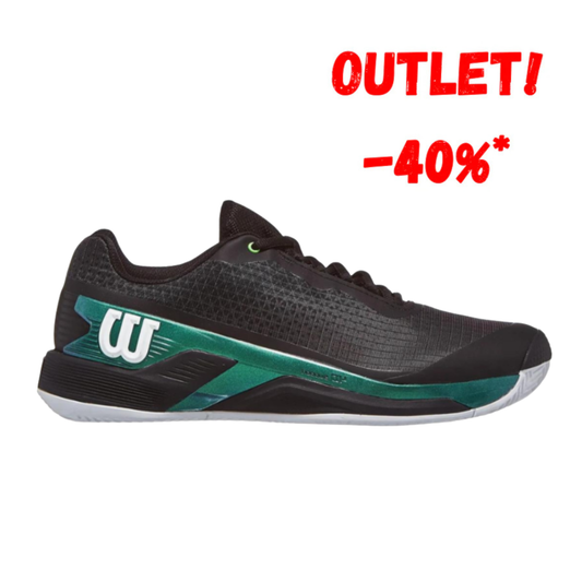 Sapatilha de Ténis Masculina Wilson Rush Pro 4.0 Blade Clay Court - Preto/Verde