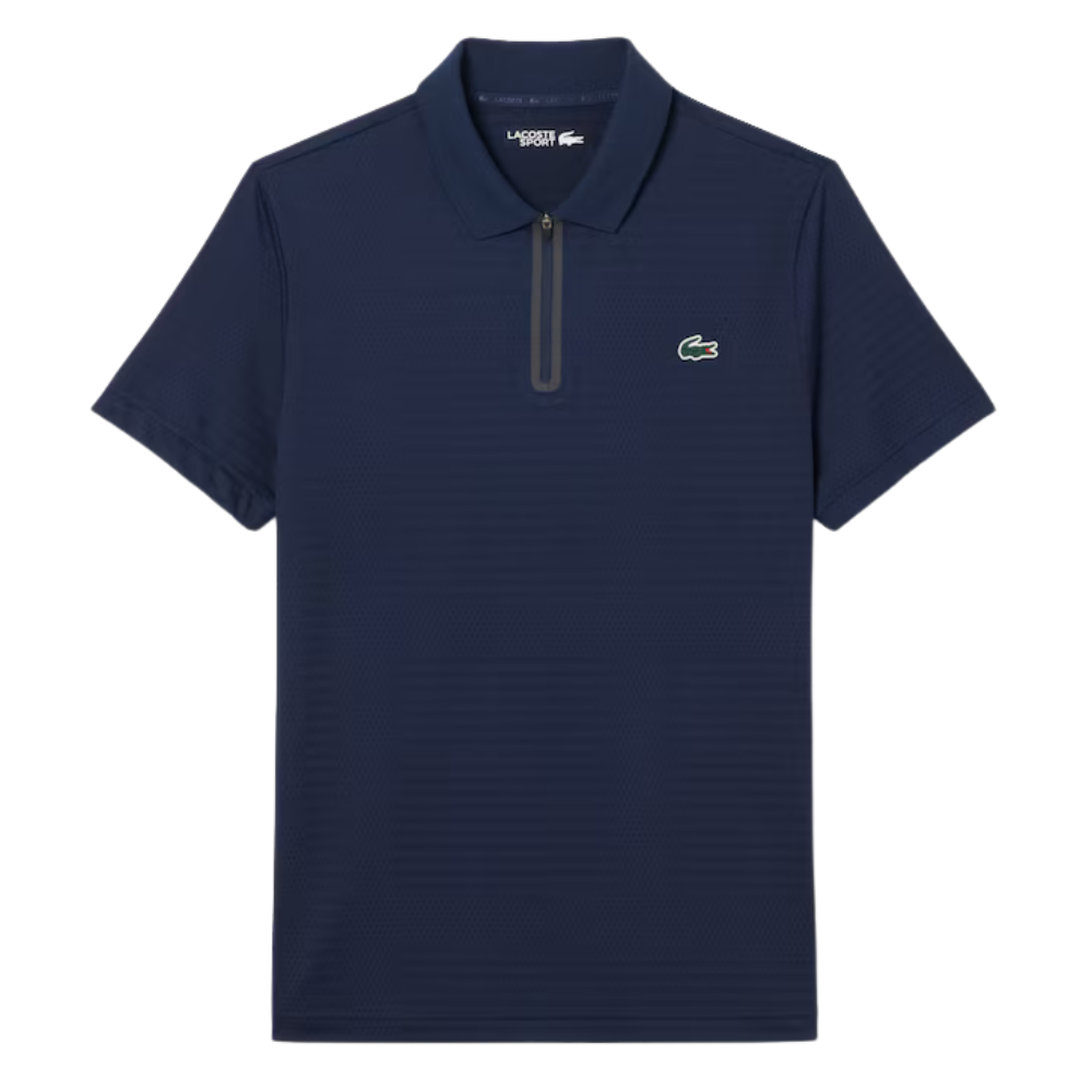 Lacoste Polo Jacquard Ultra-Dry Men - Navy