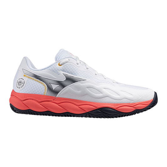 Mizuno Wave Enforce Court Clay Court Men's Tennis Shoes - White/Red