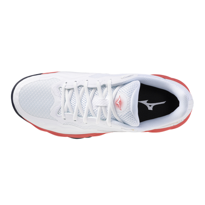 Mizuno Wave Enforce Court Clay Court Men's Tennis Shoes - White/Red