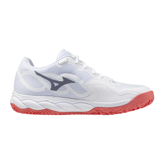 Sapatilhas de Ténis Feminina Mizuno Wave Enforce Court Clay Court - Branco/Coral Calipso