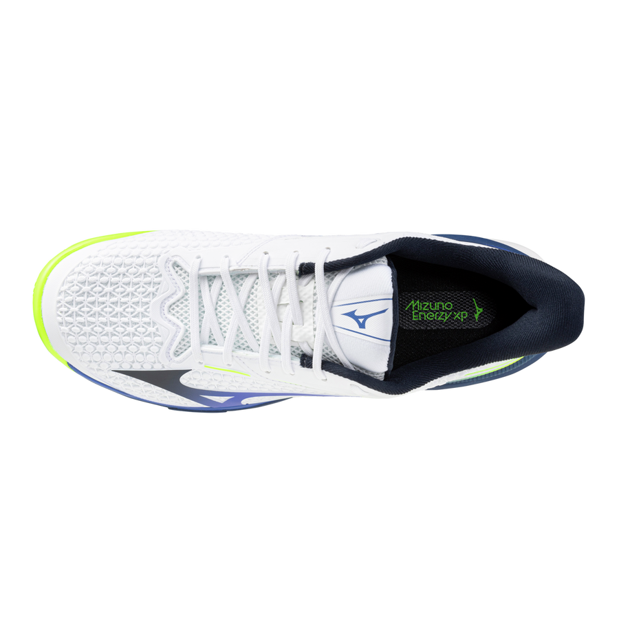 Sapatilhas de Ténis Masculina  Mizuno Wave Exceed Tour 7 Clay Court - Branco/Azul/Amarelo