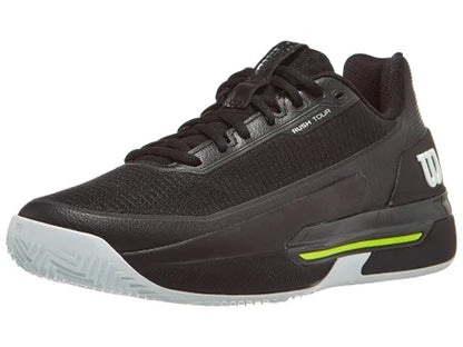 Wilson Rush Tour 5 Clay Court Men Tennis Shoes - Black/White/Safety Yellow