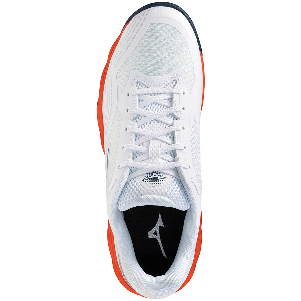 Sapatilhas de Ténis Masculina Mizuno Wave Enforce Court 2 All Court - Branco/Azul/Laranja