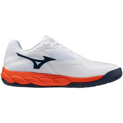 Sapatilhas de Ténis Masculina Mizuno Wave Enforce Court 2 All Court - Branco/Azul/Laranja